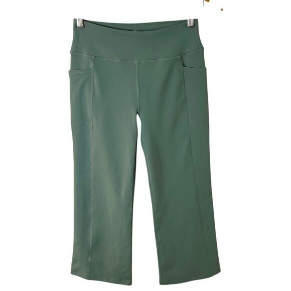 Skechers Women's Go Walk High Waisted Crop Pant S Green Athletic Pockets UPF 40+ - Picture 1 of 8